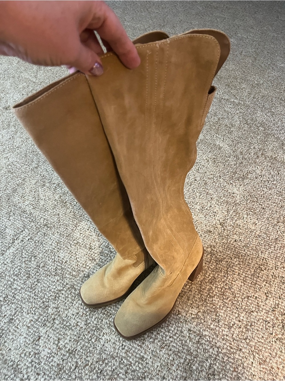 Vince Camuto Suede Over-the-Knee Boots in Camel